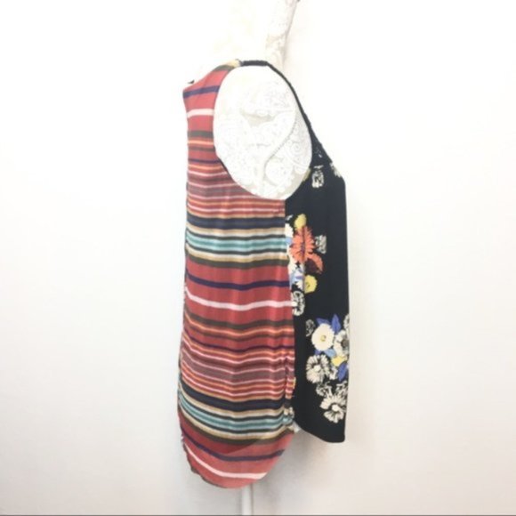 Weston Anthropologie Tank Top Crochet Mixed Print - Picture 2 of 8
